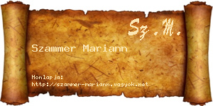 Szammer Mariann névjegykártya