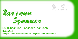 mariann szammer business card